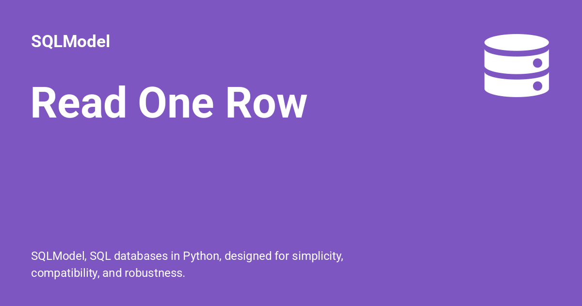 read-one-row-sqlmodel