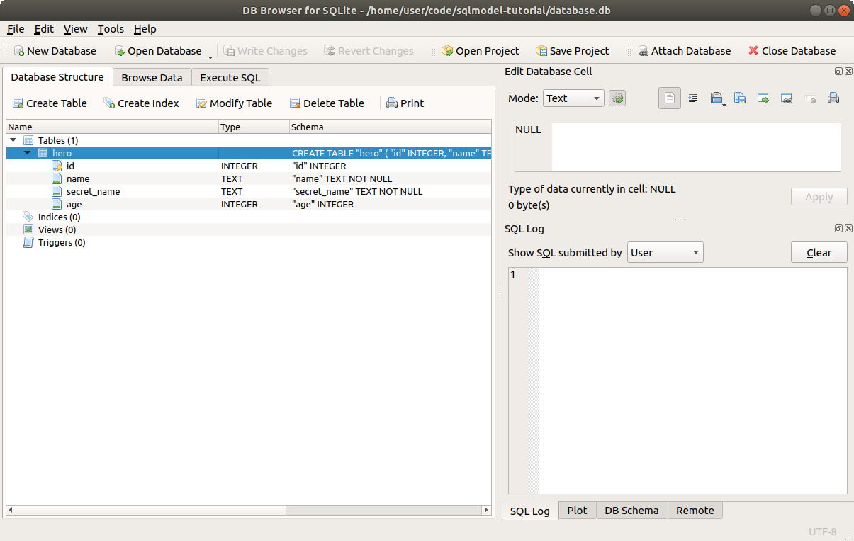 Sqlite Show Table Definition